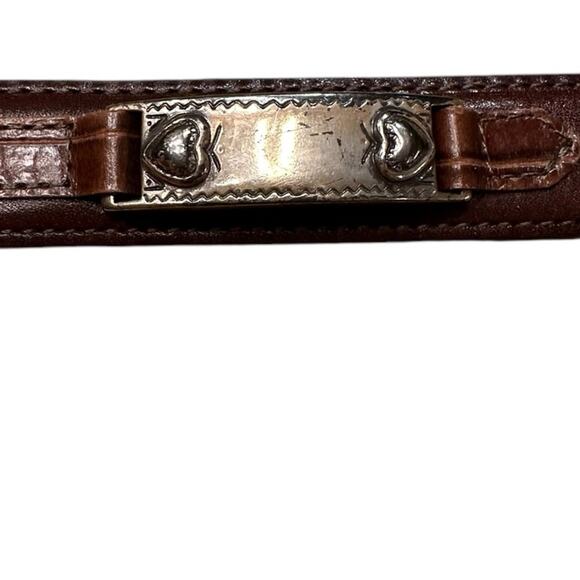Vintage Brighton Women’s Large Brown Leather Belt with Silver Tabs and Buckle main image 11